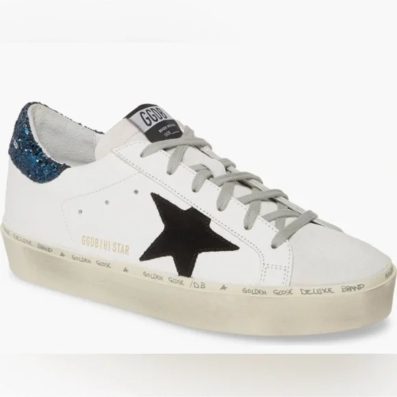 Golden Goose Hi Star |White | blue glitter-back |Size 39| 9 - Picture 4 of 16